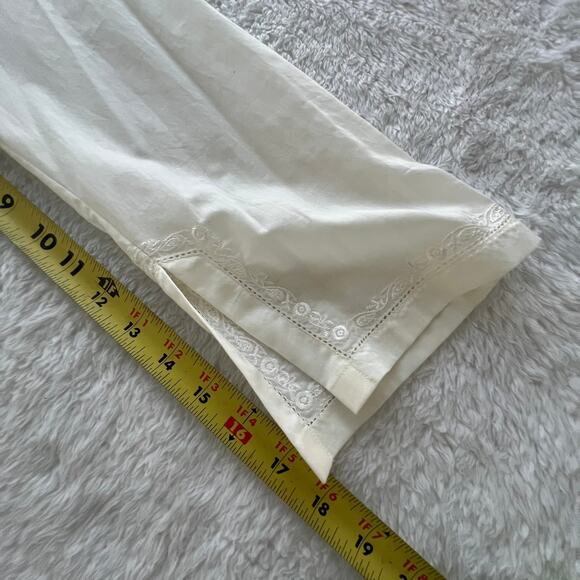 LAUREN Ralph Lauren Women’s White Embroidered Floral Trim Button Down Top Sz XL - Picture 10 of 11